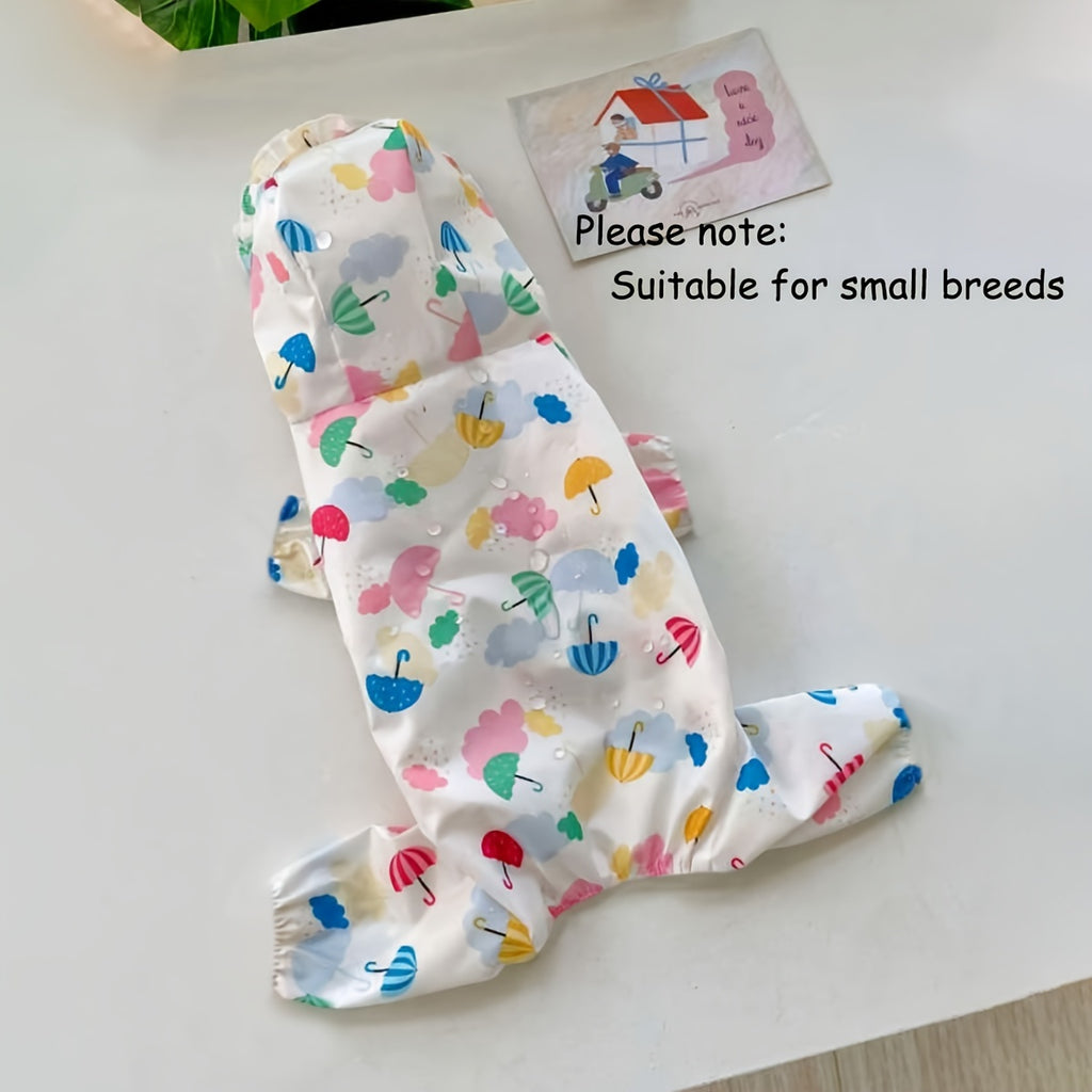 Capa De Chuva À Prova d'Água Para Cães Pequenos Bonito E Funcional Roupa De Forro De Poliéster Estilo Infantil