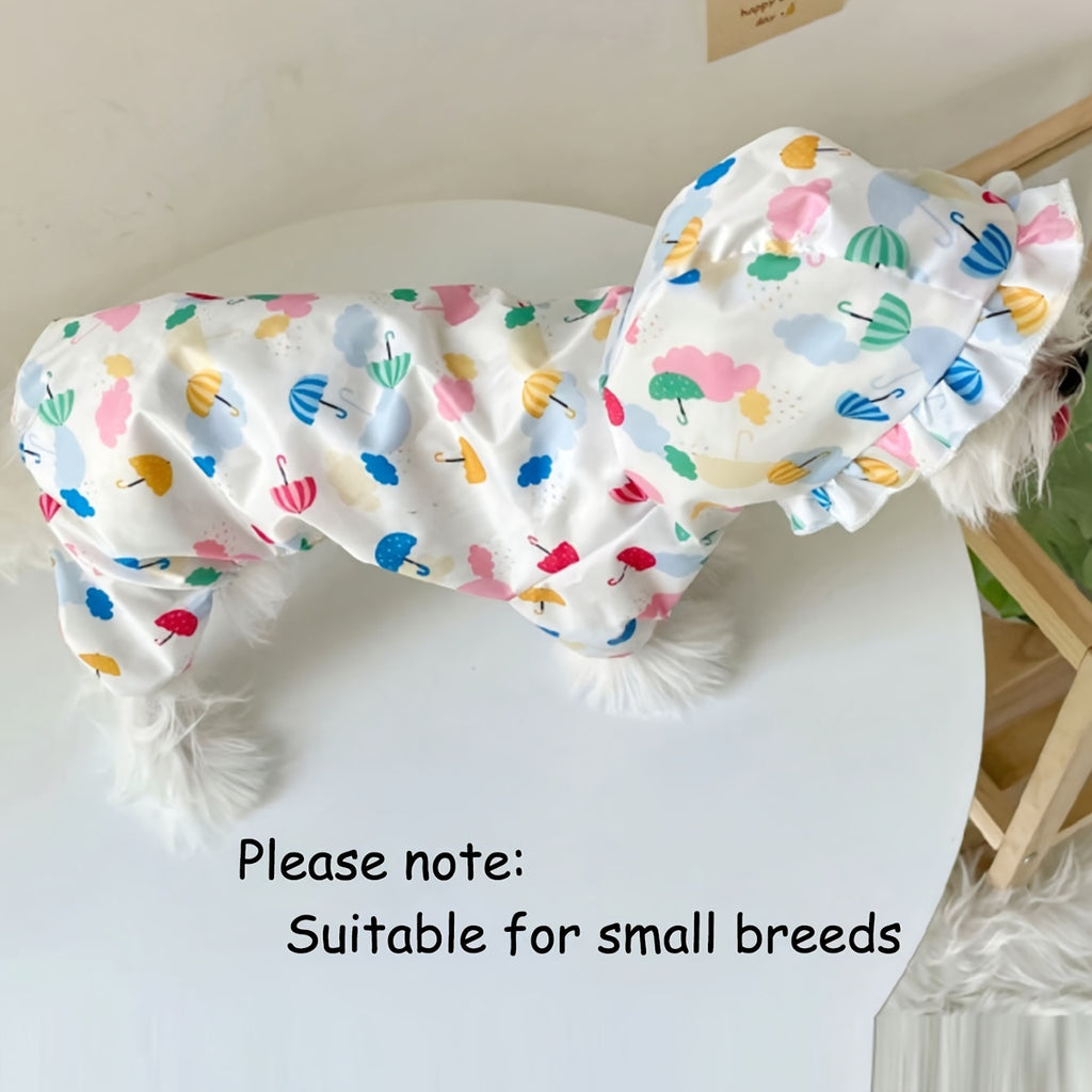 Capa De Chuva À Prova d'Água Para Cães Pequenos Bonito E Funcional Roupa De Forro De Poliéster Estilo Infantil