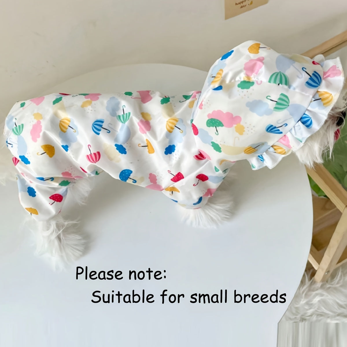 Capa De Chuva À Prova d'Água Para Cães Pequenos Bonito E Funcional Roupa De Forro De Poliéster Estilo Infantil