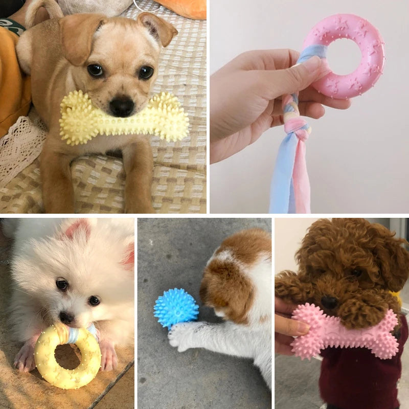 Brinquedos para cães de estimação, para cães pequenos, mastiga, nó tpr, resistente à mordida, molar, limpeza dos dentes, suprimentos de treinamento para cães, acessórios interativos