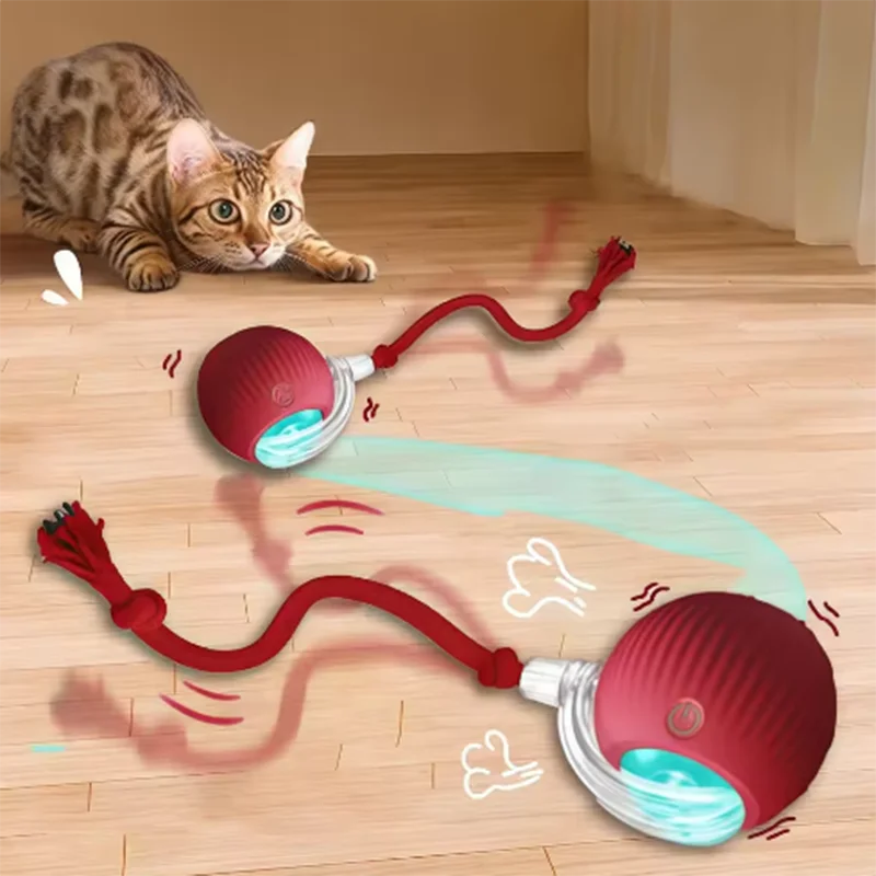 Bola de gato interativa inteligente de longa duração e durável fácil de limpar brinquedos inteligentes para evitar obstáculos para cães de estimação