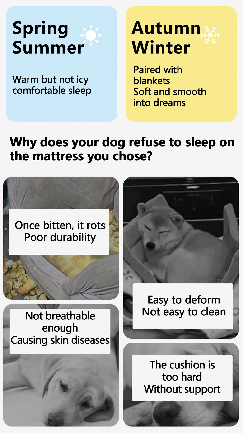 Cama de cachorro removível e à prova d'água, atualização 900d oxford, mais resistente à mordida, camas para todas as estações, acessórios para cães