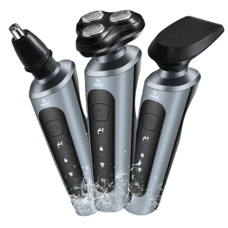 Novo homem navalha elétrica usb recarregável 3-em-1 rosto barbeador aparador de barba de lavagem de corpo inteiro-kit de aliciamento masculino portátil compacto