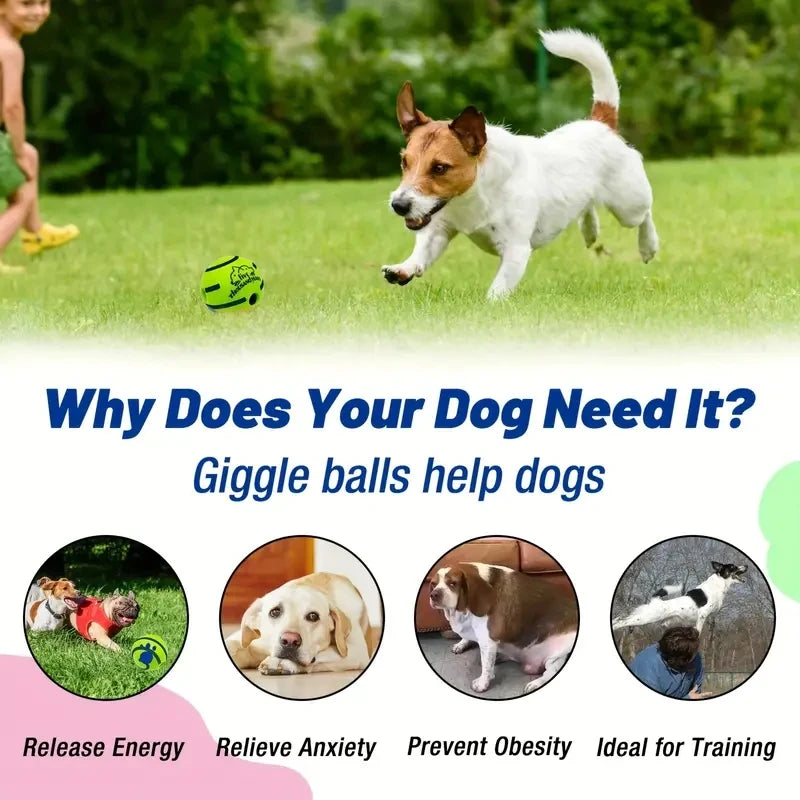 Bola de giggle interativa engraçada - bolas para treinamento de QI de cães, brinquedo interativo para animais de estimação, jogo estimulante, estimulação mental e exercício