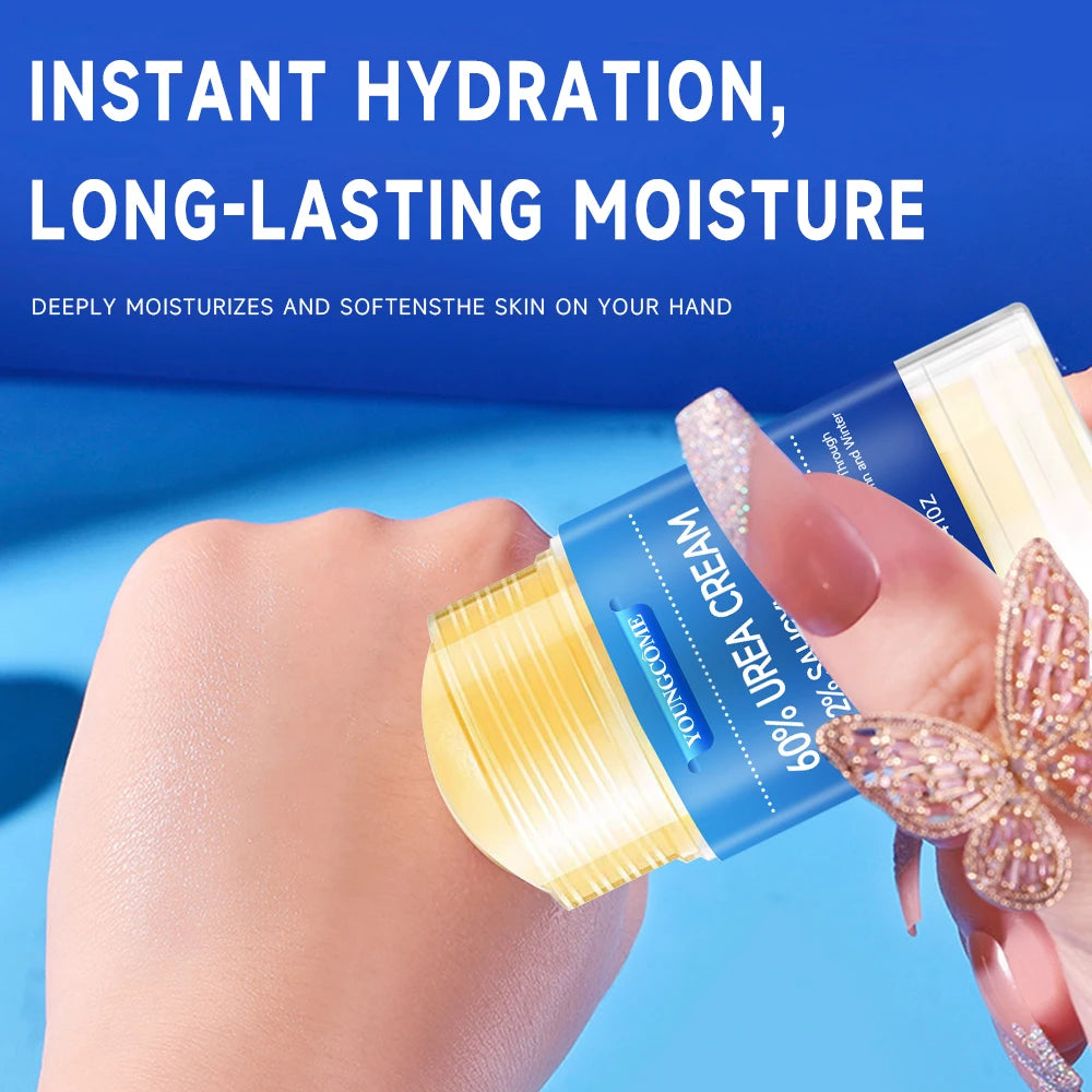 Creme de ureia 60%  para pés mais 2% ácido salicílico creme para pés e creme para as mãos força máxima com ácido hialurônico, árvore de chá