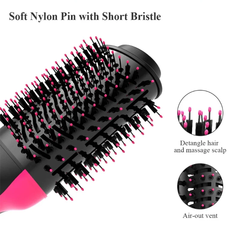 Escova de ar quente pente escova de cabelo das mulheres profissional secador de cabelo escova de viagem secador de cabelo pente elétrico