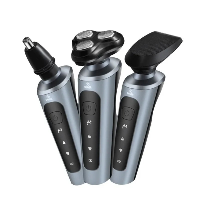 Novo homem navalha elétrica usb recarregável 3-em-1 rosto barbeador aparador de barba de lavagem de corpo inteiro-kit de aliciamento masculino portátil compacto