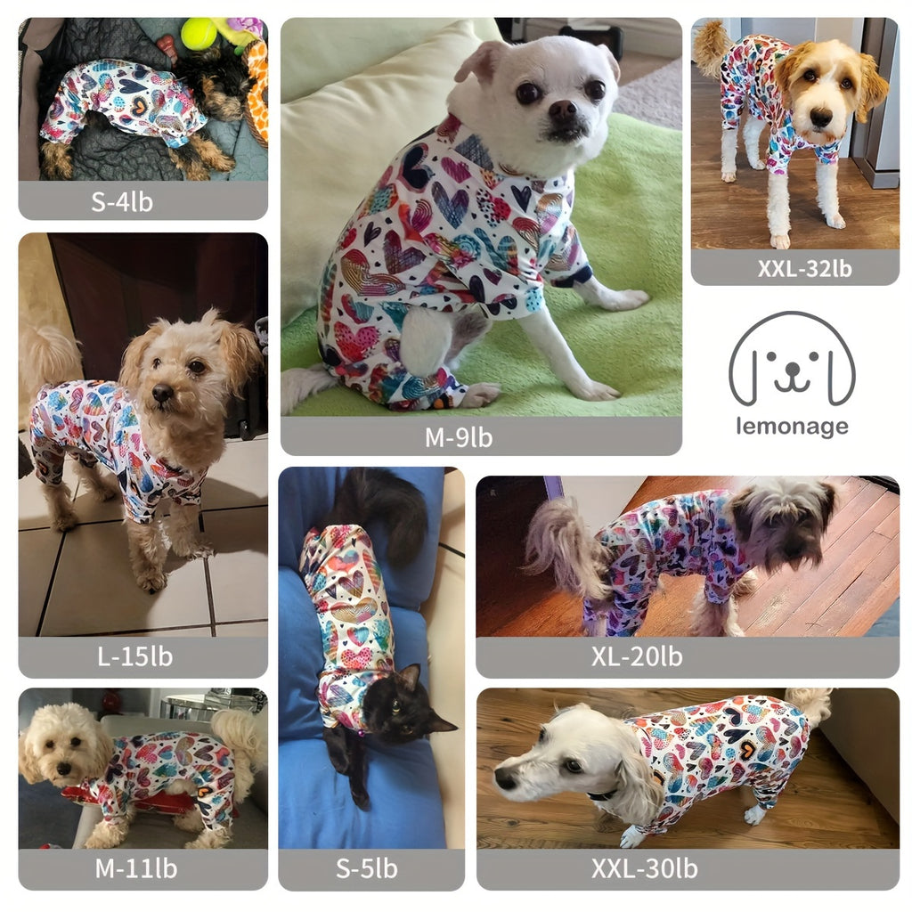 Pijama fofo para animais de estimação para cães e gatos pequenos e médios – macacão macio e confortável para seu amigo peludo