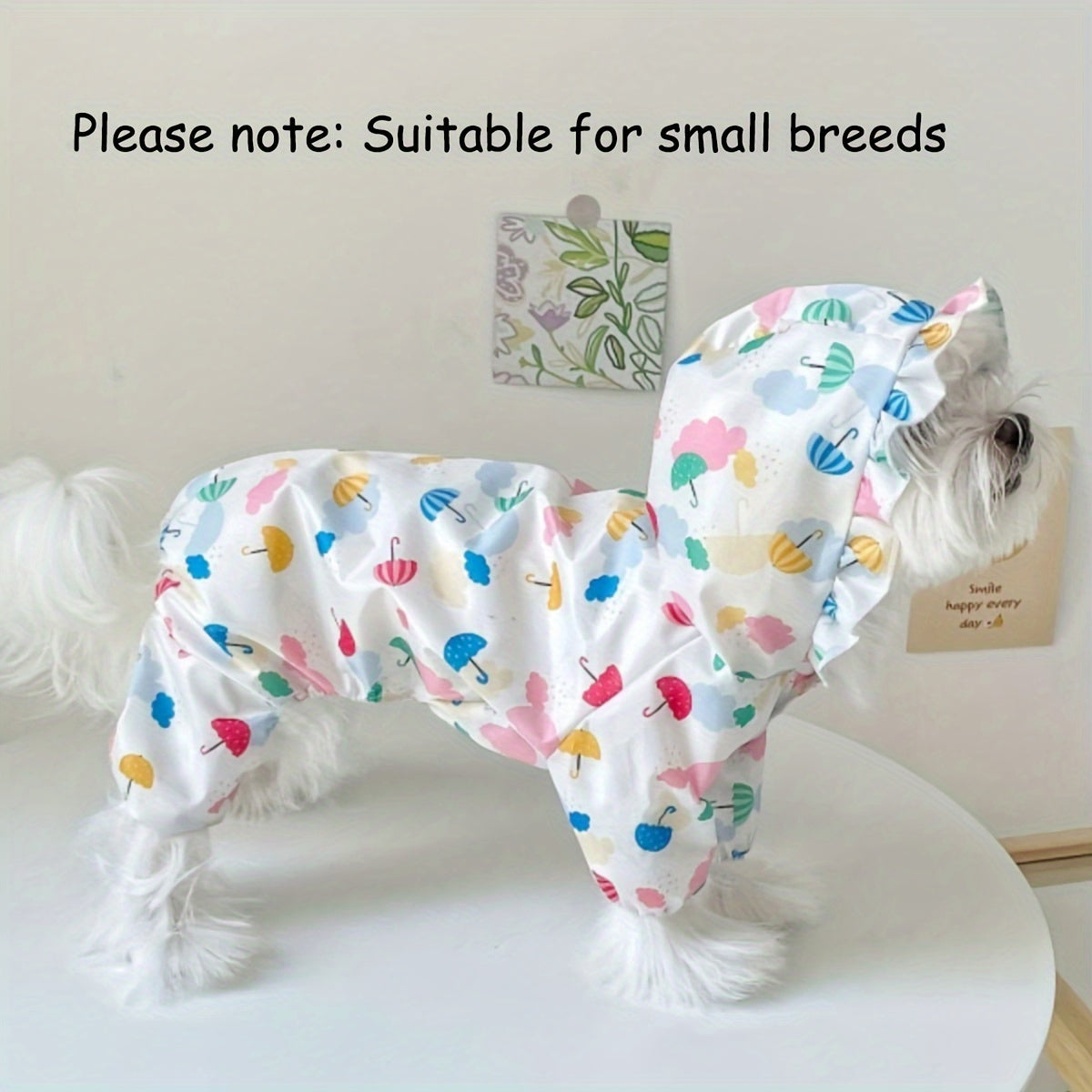 Capa De Chuva À Prova d'Água Para Cães Pequenos Bonito E Funcional Roupa De Forro De Poliéster Estilo Infantil